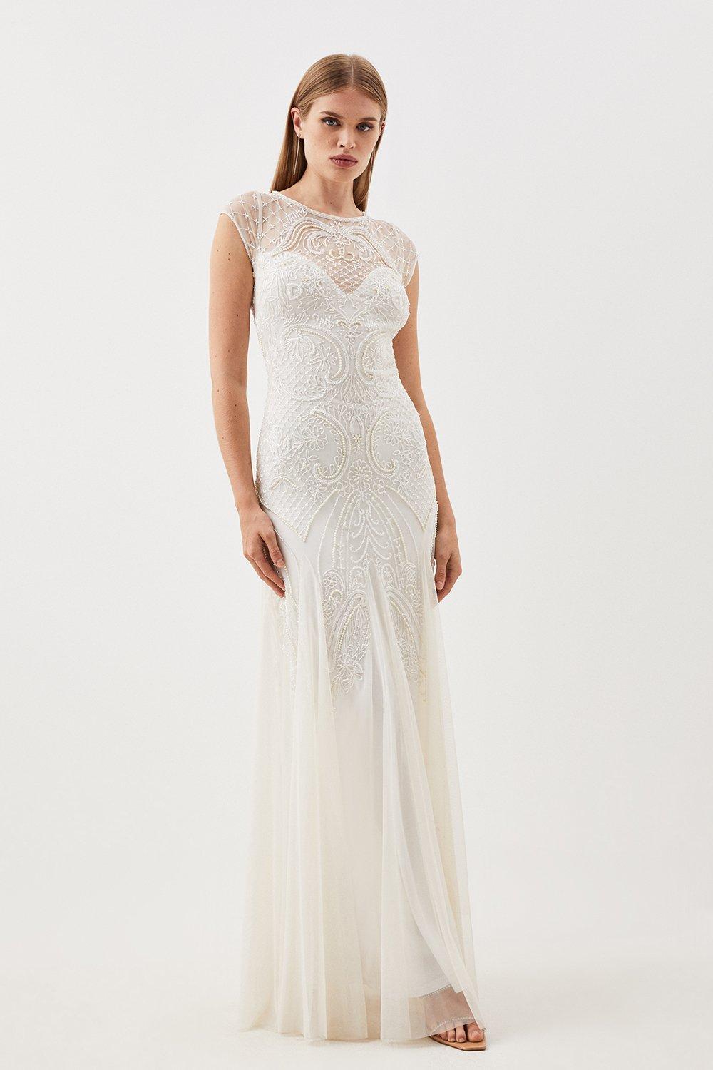 Embellished Bustier Woven Maxi Dress