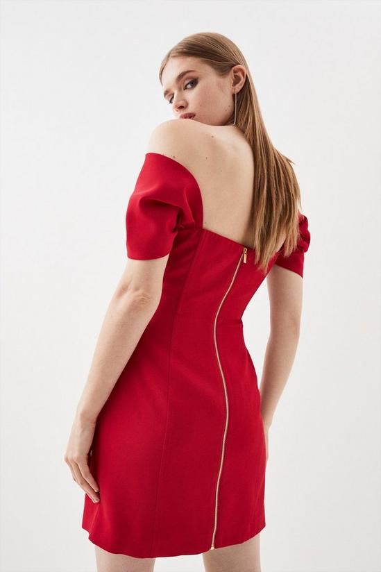 KarenMillen Bardot Satin Back Crepe Woven Mini Dress 5