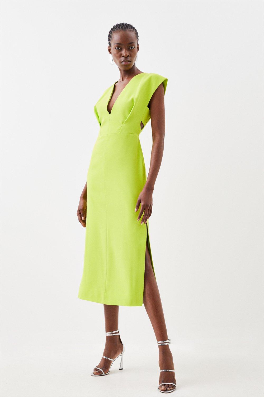 Soft Tailored Sleeveless Column Midi Dress