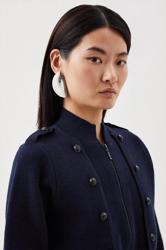 Jackets & Coats | Compact Wool Blend Military Knit Jacket | KarenMillen