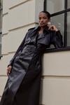KarenMillen Tailored Faux Leather Belted Trench Coat thumbnail 1