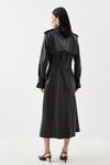 KarenMillen Tailored Faux Leather Belted Trench Coat thumbnail 6