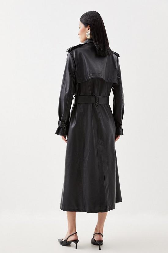 KarenMillen Tailored Faux Leather Belted Trench Coat 6