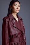 KarenMillen Tailored Faux Leather Belted Trench Coat thumbnail 2