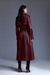 KarenMillen Tailored Faux Leather Belted Trench Coat thumbnail 3