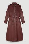 KarenMillen Tailored Faux Leather Belted Trench Coat thumbnail 4