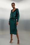 KarenMillen Viscose Blend Sequin Knit Midi Skirt thumbnail 1