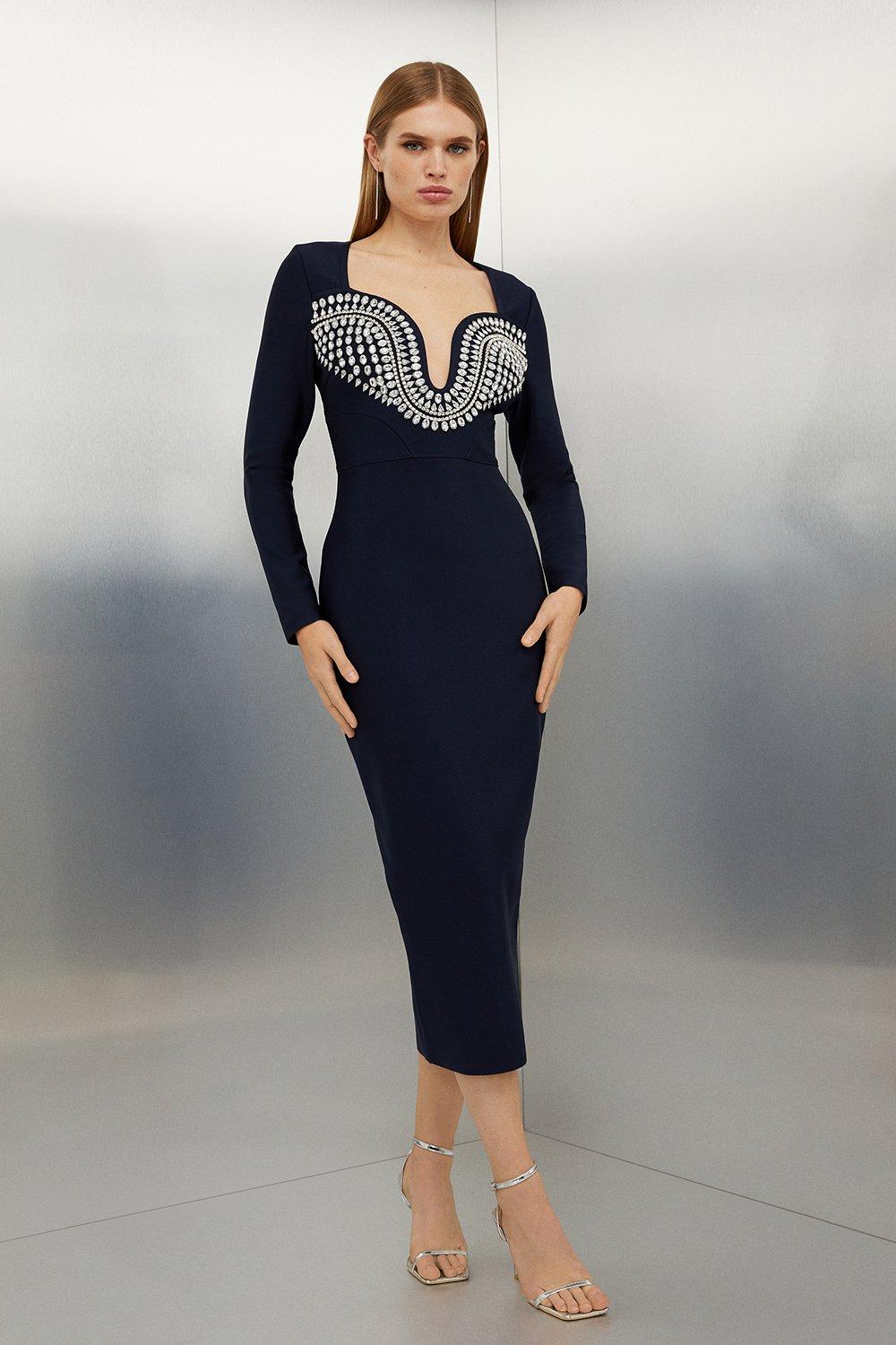 Dresses | Figure Form Bandage Embellished Knit Midi Dress | KarenMillen