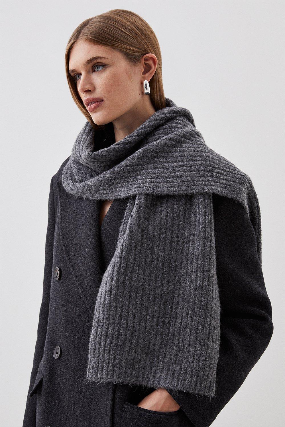 Gloves & Scarves | Soft Touch Wool Blend Slim Knit Scarf | KarenMillen