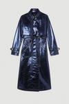 KarenMillen Metallic Faux Leather Belted Trench Coat thumbnail 4