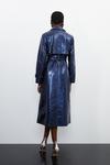 KarenMillen Metallic Faux Leather Belted Trench Coat thumbnail 6