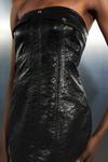 KarenMillen Metallic Faux Leather Front Pocket Detail Mini Dress thumbnail 5