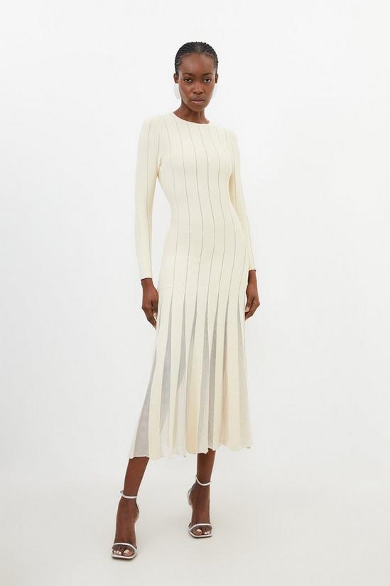 KarenMillen Viscose Blend Filament Full Skirt Knit Midaxi Dress 1