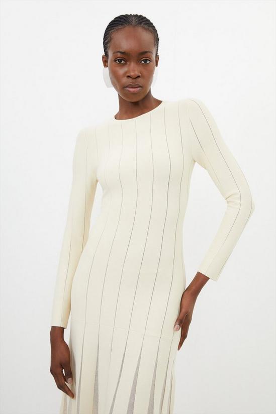 KarenMillen Viscose Blend Filament Full Skirt Knit Midaxi Dress 2