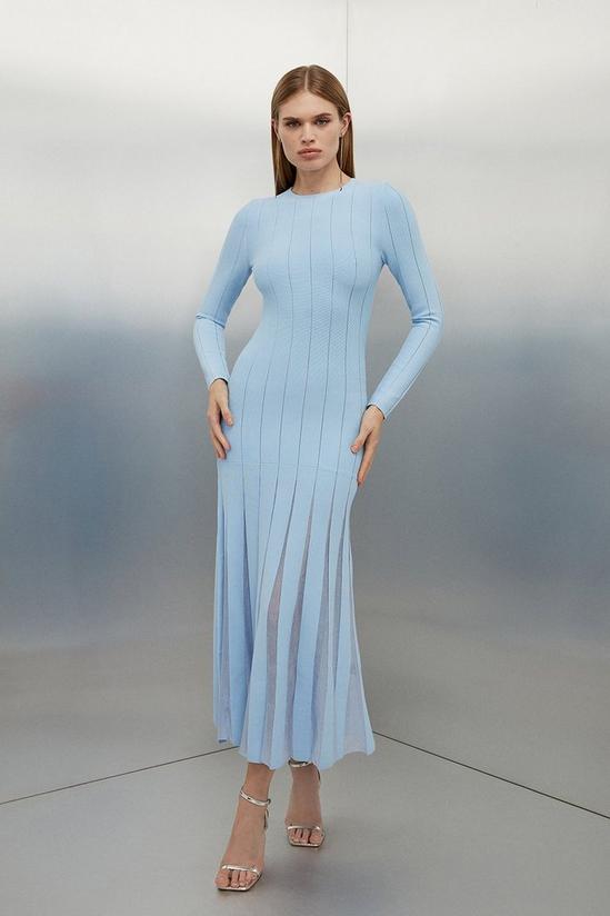KarenMillen Viscose Blend Filament Full Skirt Knit Midaxi Dress 1