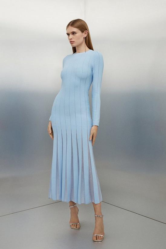 KarenMillen Viscose Blend Filament Full Skirt Knit Midaxi Dress 3