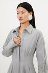 KarenMillen Petite Grey Marl Wool Mix Shirt Midi Dress thumbnail 2