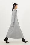 KarenMillen Petite Grey Marl Wool Mix Shirt Midi Dress thumbnail 3