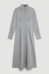KarenMillen Petite Grey Marl Wool Mix Shirt Midi Dress thumbnail 4