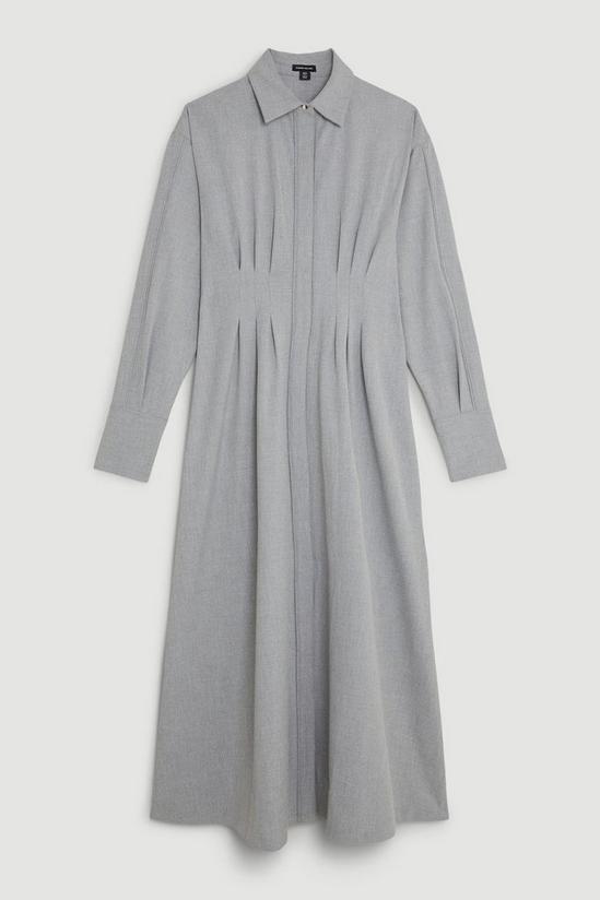 KarenMillen Petite Grey Marl Wool Mix Shirt Midi Dress 4