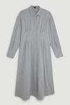 KarenMillen Plus Size Grey Marl Wool Mix Shirt Midi Dress thumbnail 4