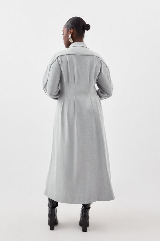 KarenMillen Plus Size Grey Marl Wool Mix Shirt Midi Dress 5