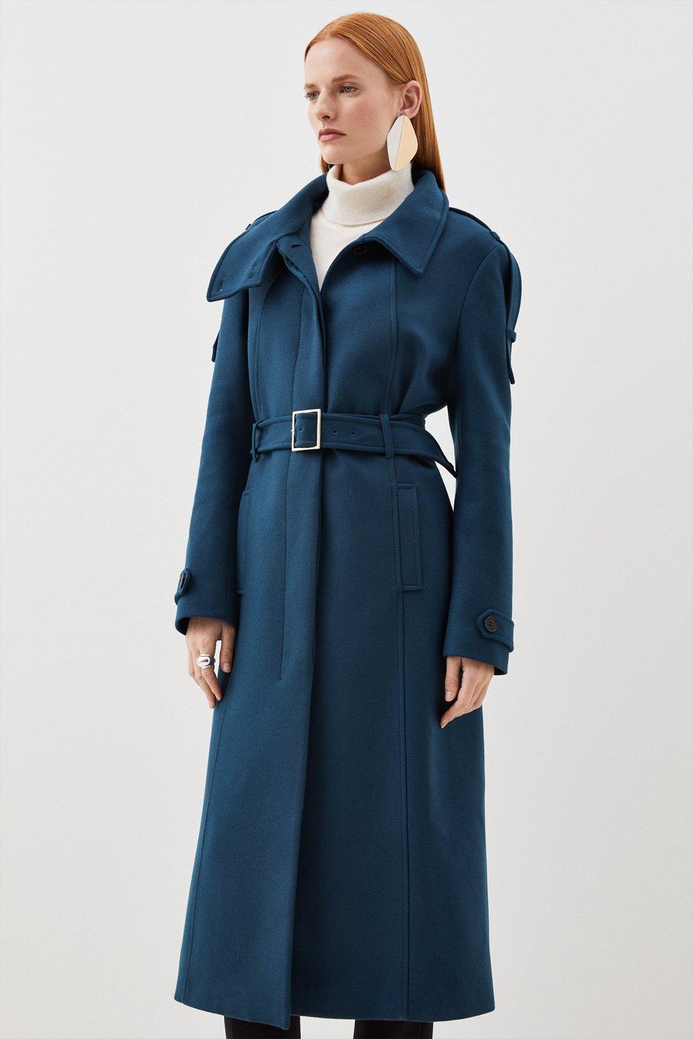 Jackets & Coats | Italian Manteco Wool Blend Tailored Epaulette Detail ...