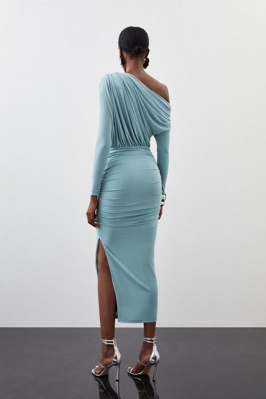 KarenMillen Drapey Crepe Jersey Asymmetrical Midaxi Dress 6