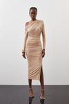 KarenMillen Drapey Crepe Jersey Asymmetrical Midaxi Dress thumbnail 1