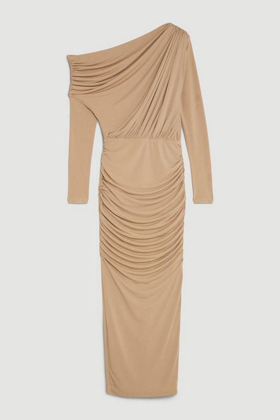 KarenMillen Drapey Crepe Jersey Asymmetrical Midaxi Dress 4