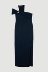 KarenMillen Compact Stretch Viscose Tailored One Shoulder Maxi Dress thumbnail 4