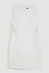 KarenMillen Tailored Scuba High Neck Mesh Panelled Mini Dress thumbnail 4