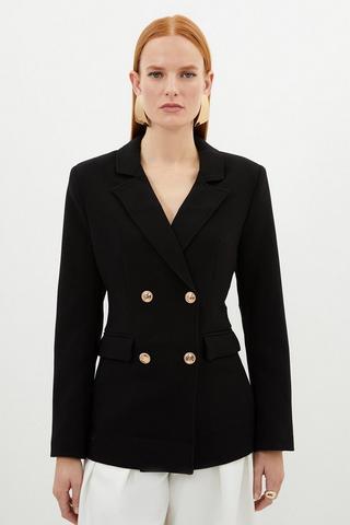 Product Compact Essential Tailored Double Breasted Blazer black