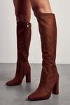 MissPap Faux Suede Knee High Heeled Boots thumbnail 1