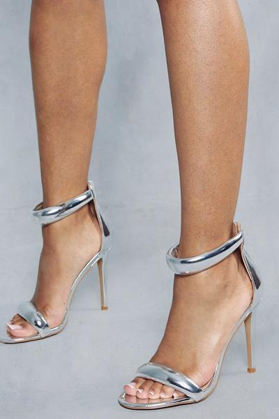Metallic Padded Barely There Heels