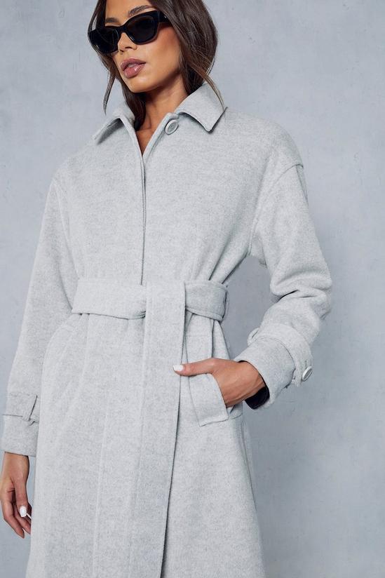 MissPap Wool Look Belted Midi Trench Coat 2