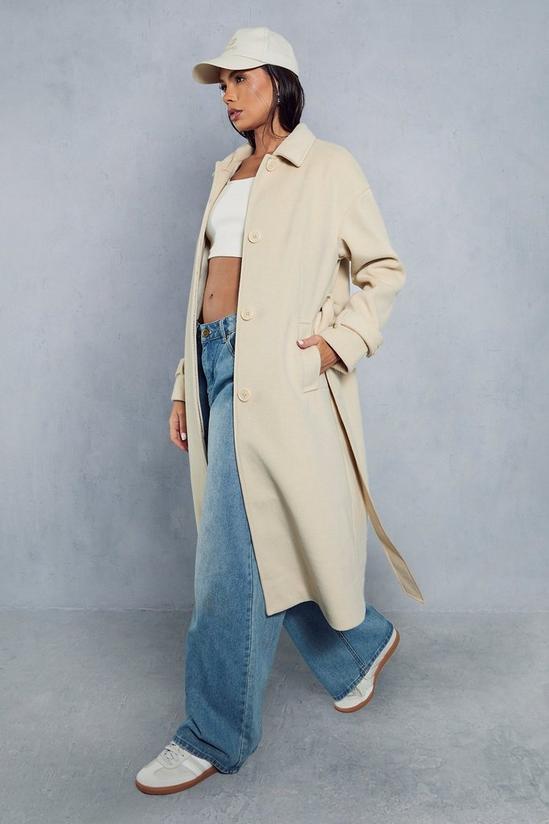 MissPap Wool Look Belted Midi Trench Coat 5