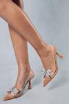 MissPap Diamante Bow Slingback Heels thumbnail 1