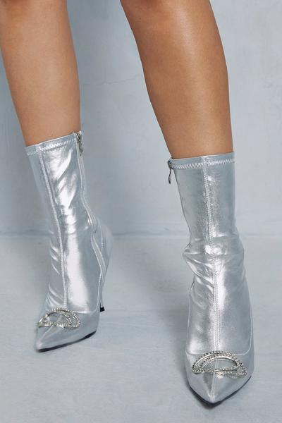 Diamante Buckle Ankle Boots
