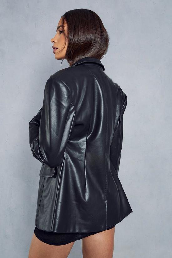 MissPap Leather Look Asymmetric Blazer 3