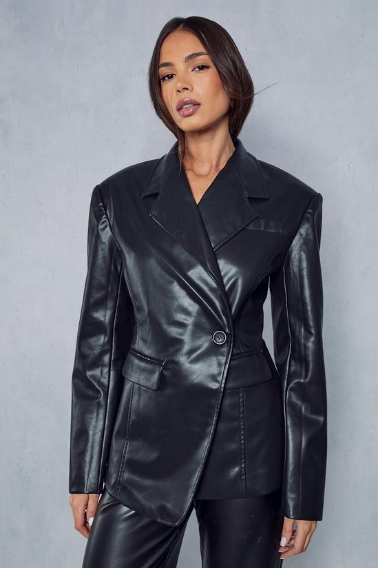 MissPap Leather Look Asymmetric Blazer 4
