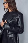 MissPap Leather Look Asymmetric Blazer thumbnail 5