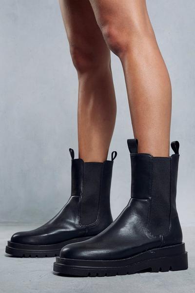 Leather Look Ankle Boots