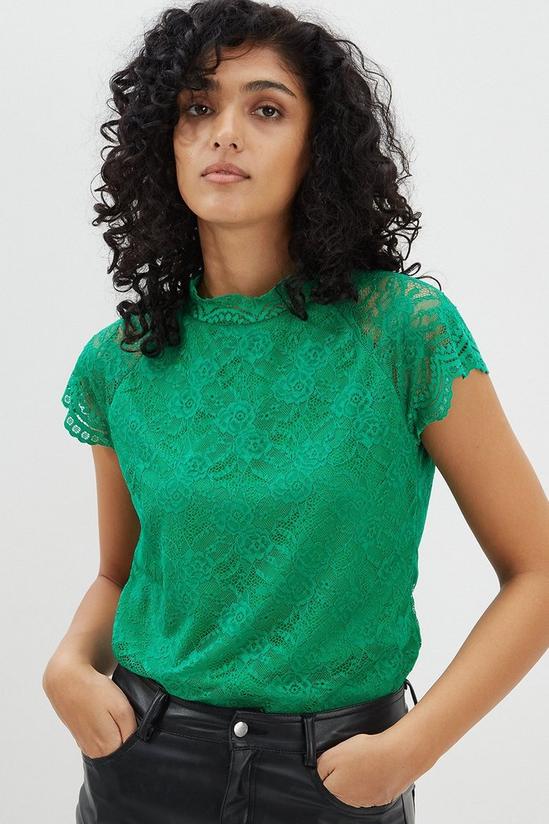 Dorothy Perkins Lace Scallop Short Sleeve Top 1