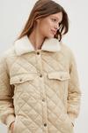 Dorothy Perkins Quilted Borg Collar Coat thumbnail 4