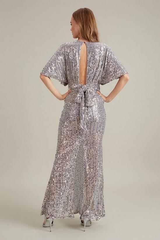 Dorothy Perkins Silver Sequin Maxi Dress 3