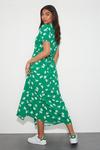Dorothy Perkins Petite Kitty Green Floral Button Through Fit Flare Dress thumbnail 3