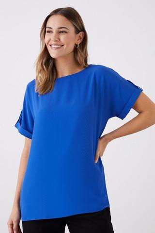 Product Tall Roll Sleeve Blouse blue