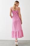Dorothy Perkins Tall Pink Gingham Shirred Waist Strappy Midi Dress thumbnail 3