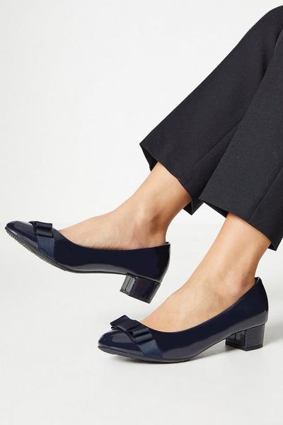 Good For The Sole: Cici Comfort Block Heel Bow Court Shoes